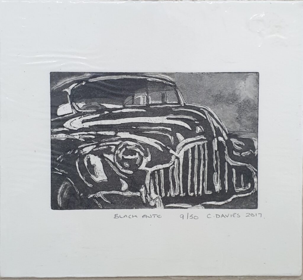 C. Davies, Dark Auto, Etching