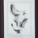 S5512, Jan Visser, Nude & dove, Charcoal on paper, 50cm x 70cm