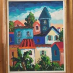 S5597; L. Le Roux; Houses; Oil on canvas; 56cm x 70cm