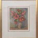 S5705; Conrad Theys; Vase of Hibiscus; Pastel; 30cm x 25cm