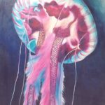 S5710; Celest Duthie; Jelly Fish; Oil on canvas; 200cm x 110cm