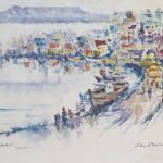 S5740; Ed barton; Waterfront; Oil on canvas; 110cm x 80cm