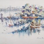 S5741; Ed barton; harbour scene; Oil on canvas; 100cm x 70cm