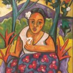 S5804; Sonja nel; Lourensford Flowerseller; Oil on canvas; 100cm x 100cm